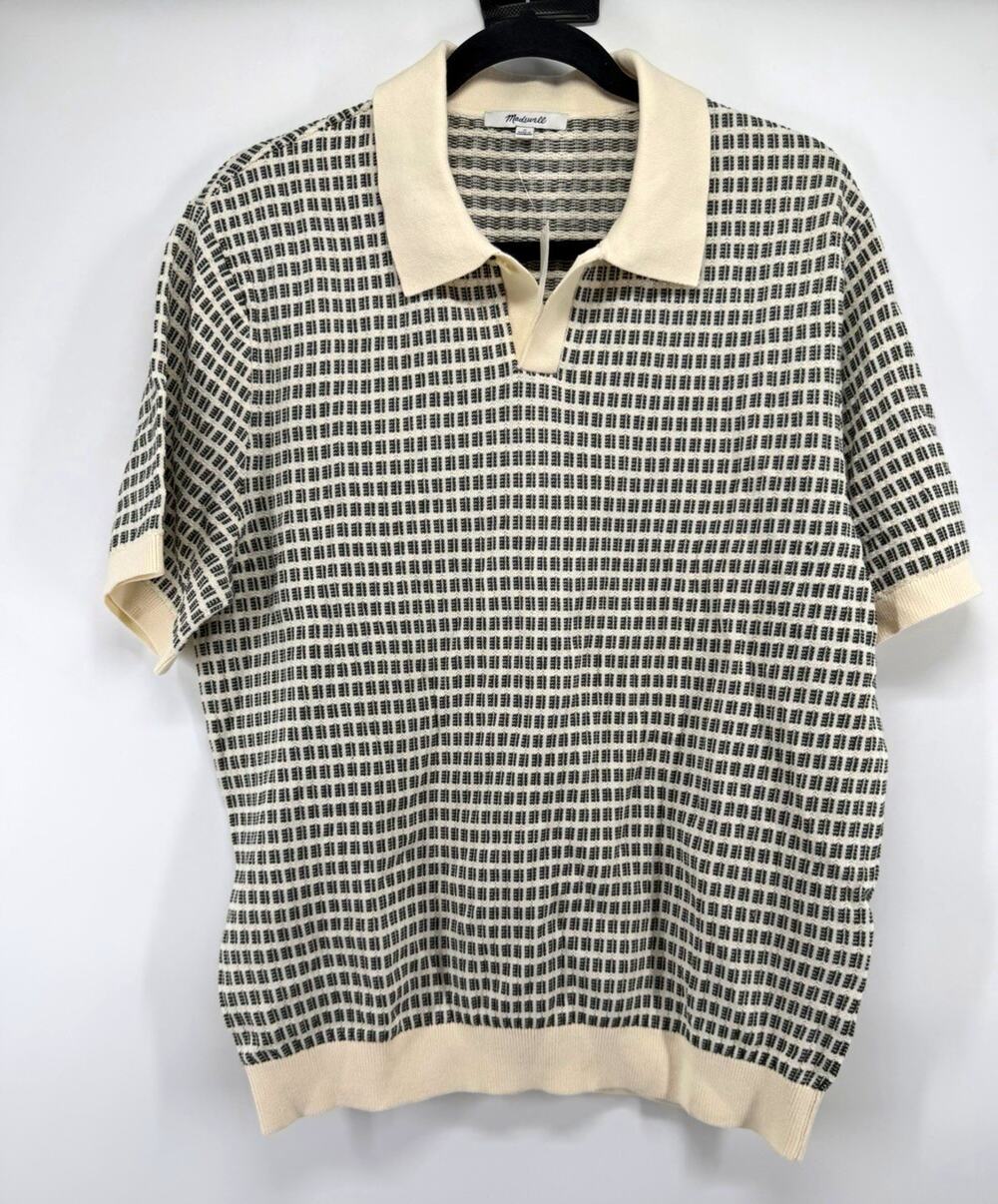 Madewell Men's Madewell x Shopbop Sum Stitch Single Button Polo Shirt Medium NWT